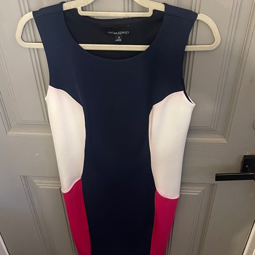 Cynthia Rowley Women's Navy, White, and Pink Dress size 8